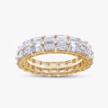 4.00 Carat Emerald Cut Lab Grown Diamond 2-Row Band Ring