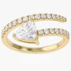 Trillion and Round Shape 1.45 Carat lab Grown Diamond Bypass Rings