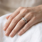 1.35 Carat Pear and Round Shape Lab Grown Diamond Split Shank Engagement Ring