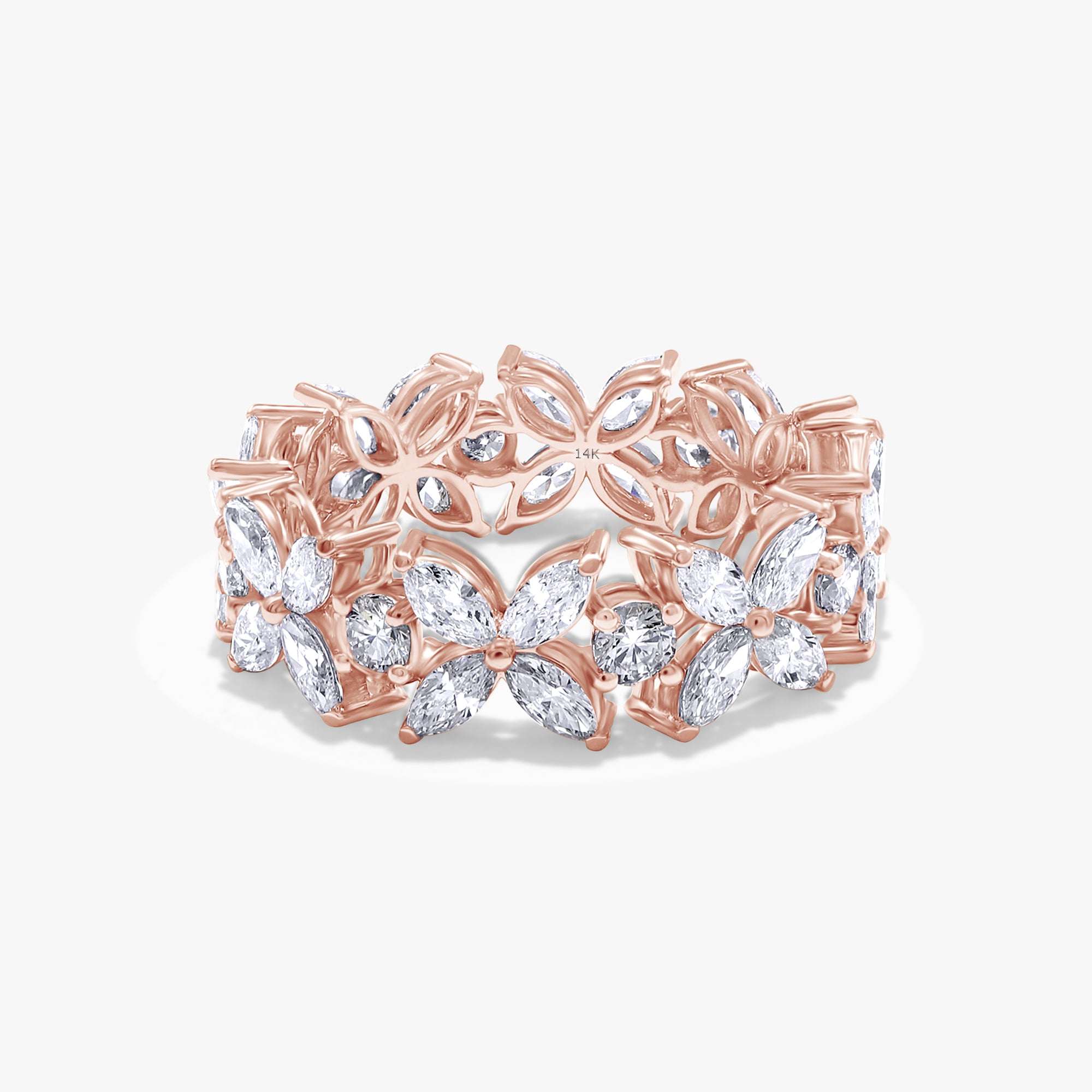 1.95 Carat Lab Grown Diamond Flower Band Ring