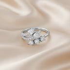 1.30 Carat Pear and Round Shape Lab Grown Diamond Bypass Engagement Ring