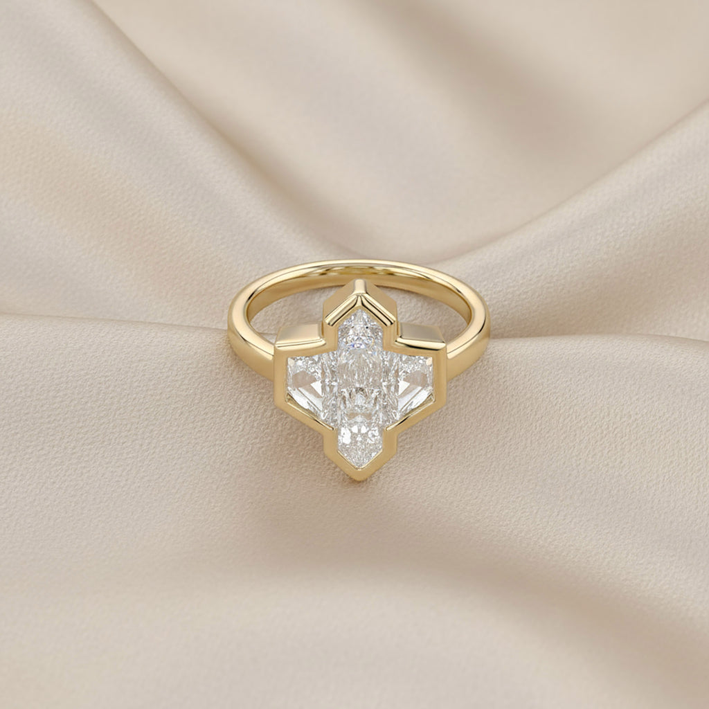 Pencil and Tapered Baguette Shape 2.06 Lab Grown Diamond Engagement Ring