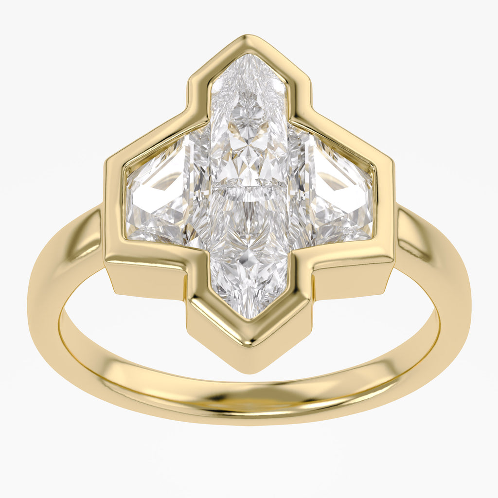 Pencil and Tapered Baguette Shape 2.06 Lab Grown Diamond Engagement Ring