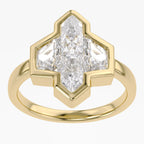 2.06 TWC Pencil and Tapered Baguette Shape Lab Grown Diamond Engagement Ring