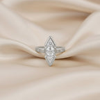 Asscher and Kite Shape 2.10 Carat Lab Grown Diamond Engagement Ring