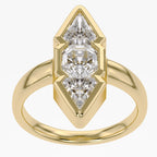Asscher and Kite Shape 2.10 Carat Lab Grown Diamond Engagement Ring