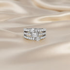 1.90 Carat Lab Grown Diamond Three Row Engagement Ring