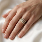 1.90 Carat Lab Grown Diamond Three Row Engagement Ring