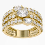 1.90 Carat Lab Grown Diamond Three Row Engagement Ring