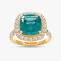 7.25 Carat Lab Grown Gemstone and Diamond Halo Style Ring