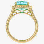 7.25 Carat Lab Grown Gemstone and Diamond Halo Style Ring