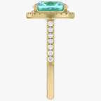 7.25 Carat Lab Grown Gemstone and Diamond Halo Style Ring