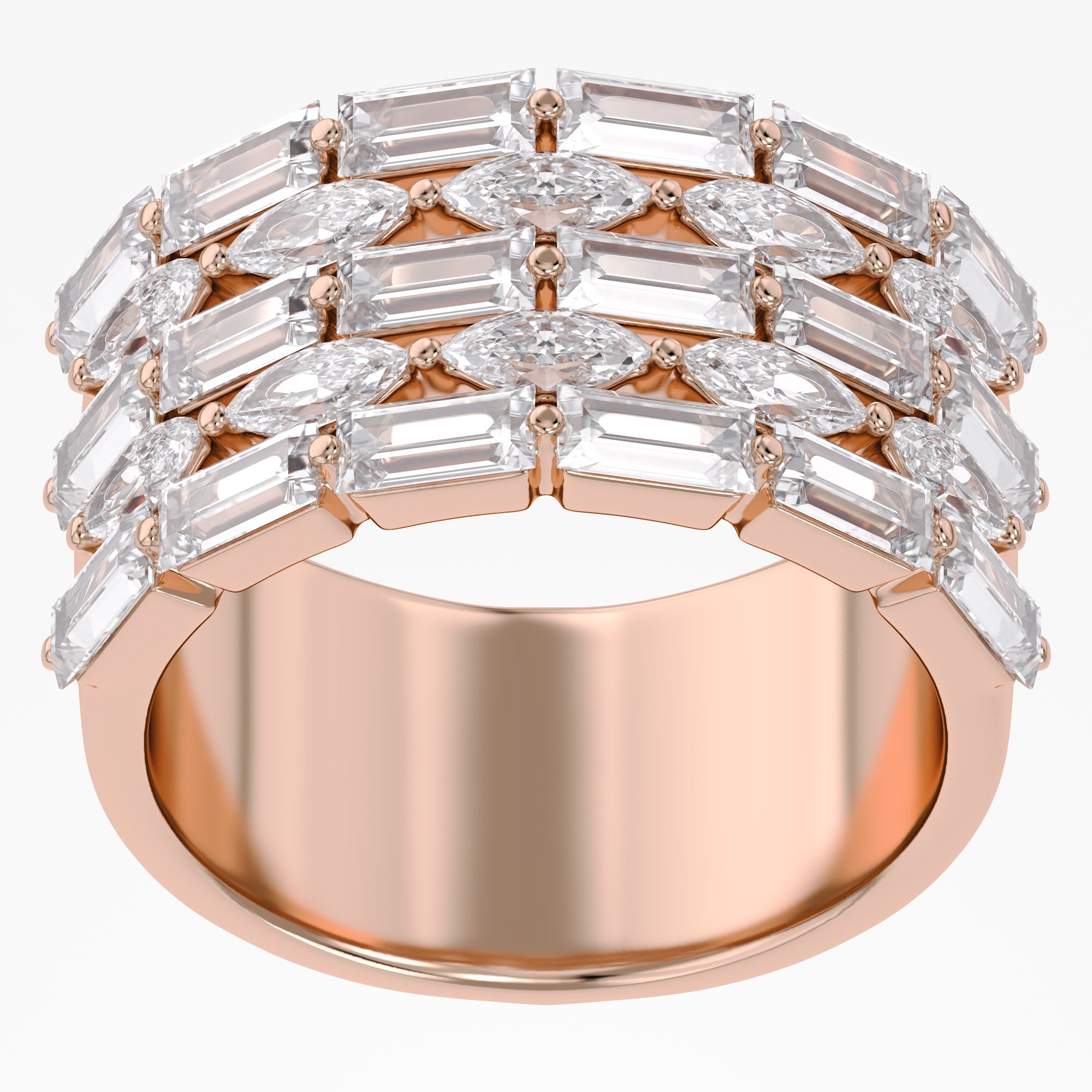 Marquise and Baguette Shape 2.31 Carat Lab Grown Diamond Engagement Ring