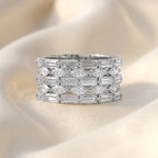 2.30 TCW  Marquise and Baguette Shape Lab Grown Diamond Engagement Ring