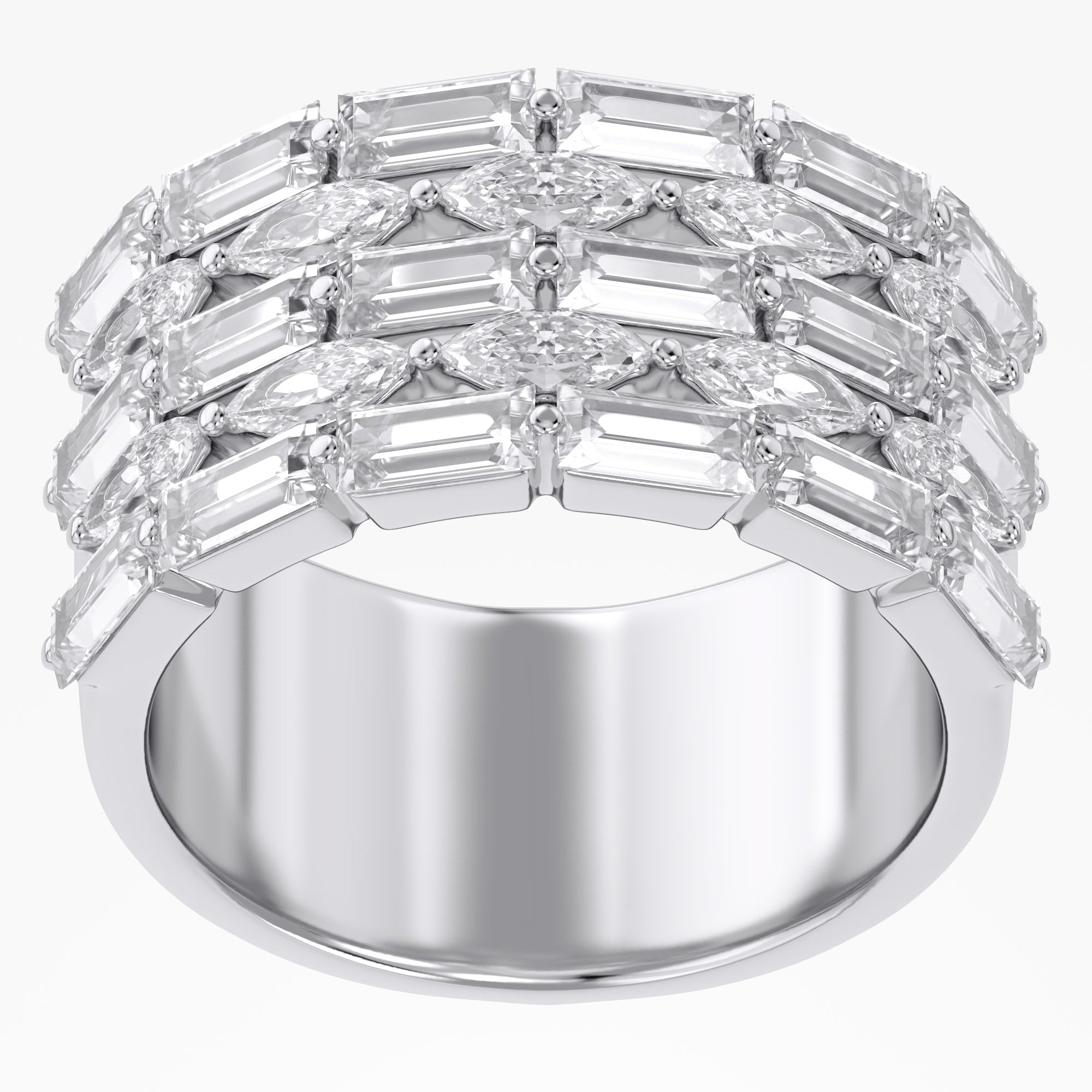 Marquise and Baguette Shape 2.31 Carat Lab Grown Diamond Engagement Ring