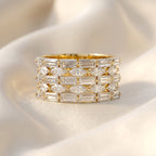 2.30 TCW  Marquise and Baguette Shape Lab Grown Diamond Engagement Ring