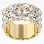 2.30 TCW  Marquise and Baguette Shape Lab Grown Diamond Engagement Ring