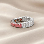 Round and Emerald shape 6.30 Carat Lab Grown Diamond Full Eternity Ring