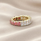 Round and Emerald shape 6.30 Carat Lab Grown Diamond Full Eternity Ring