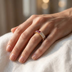 Round and Emerald shape 6.30 Carat Lab Grown Diamond Full Eternity Ring
