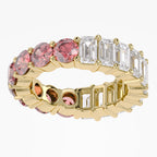 Round and Emerald shape 6.30 Carat Lab Grown Diamond Full Eternity Ring