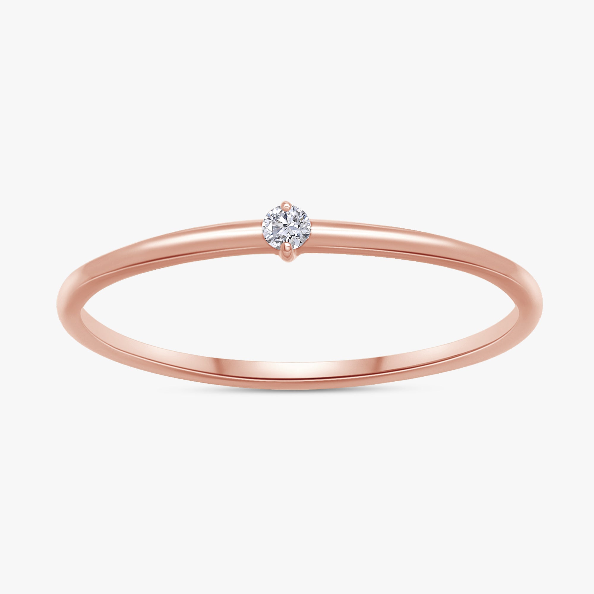 Round Shape 0.02 Carat Lab Grown Diamond Solitaire Rings