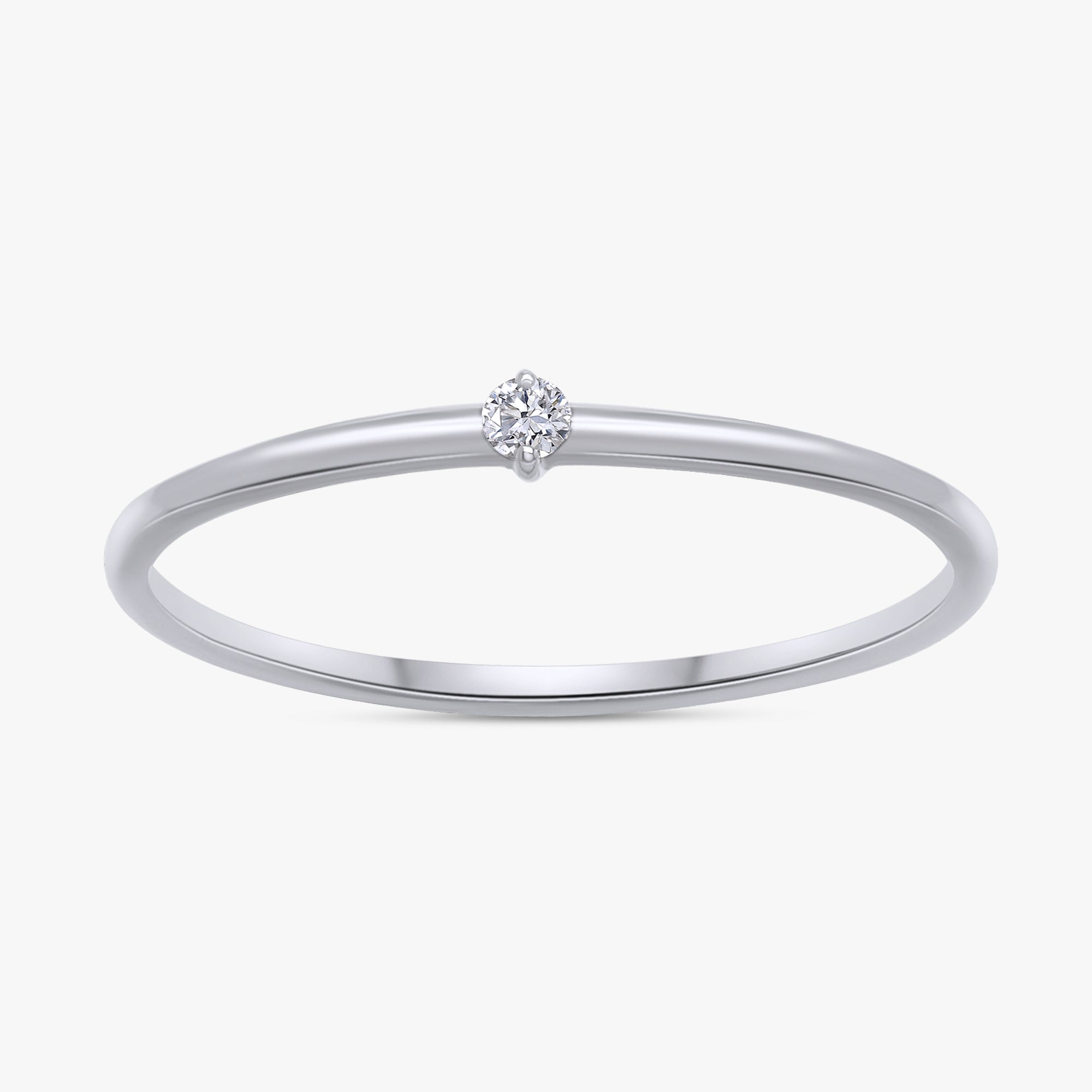 Round Shape 0.02 Carat Lab Grown Diamond Solitaire Rings