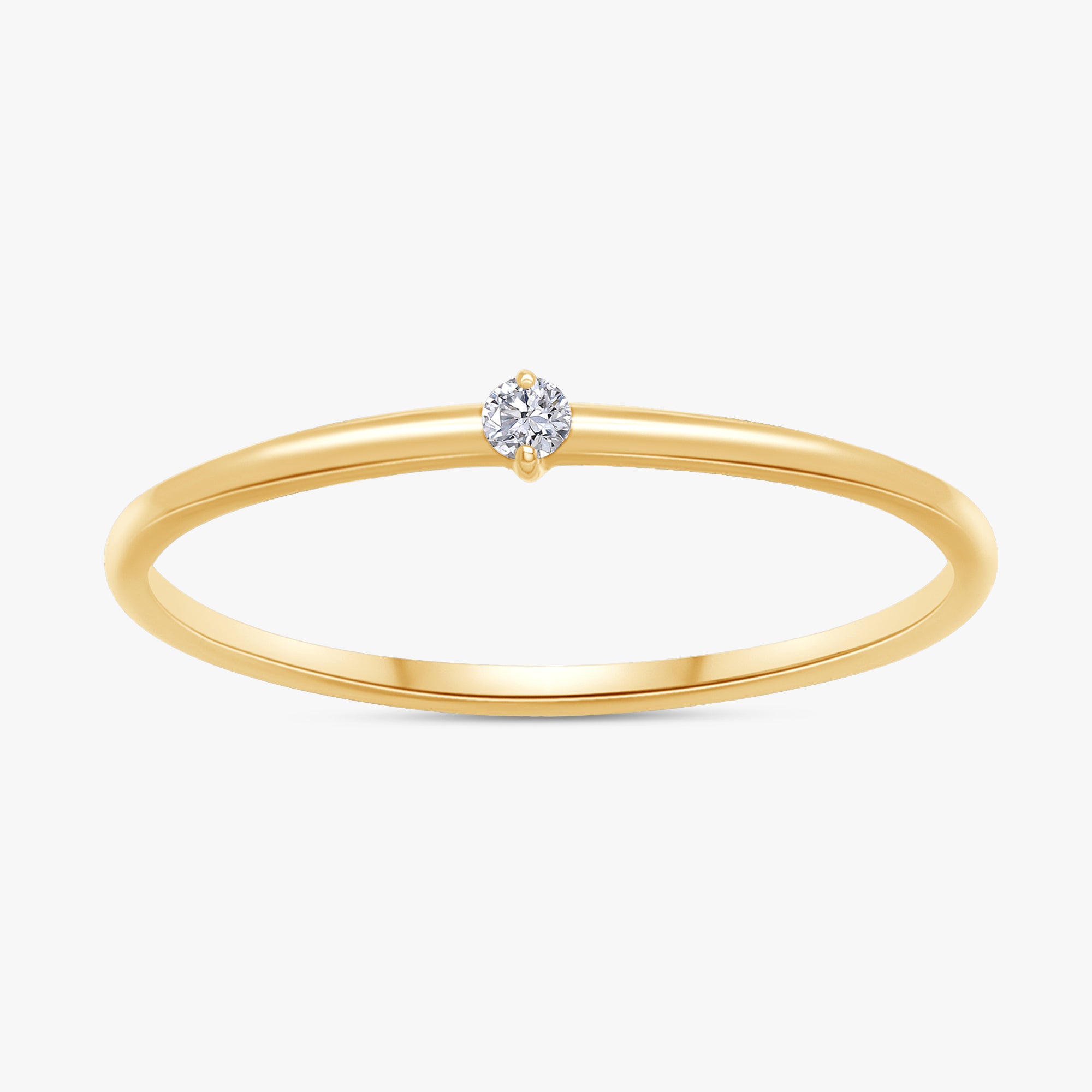 Round Shape 0.02 Carat Lab Grown Diamond Solitaire Rings