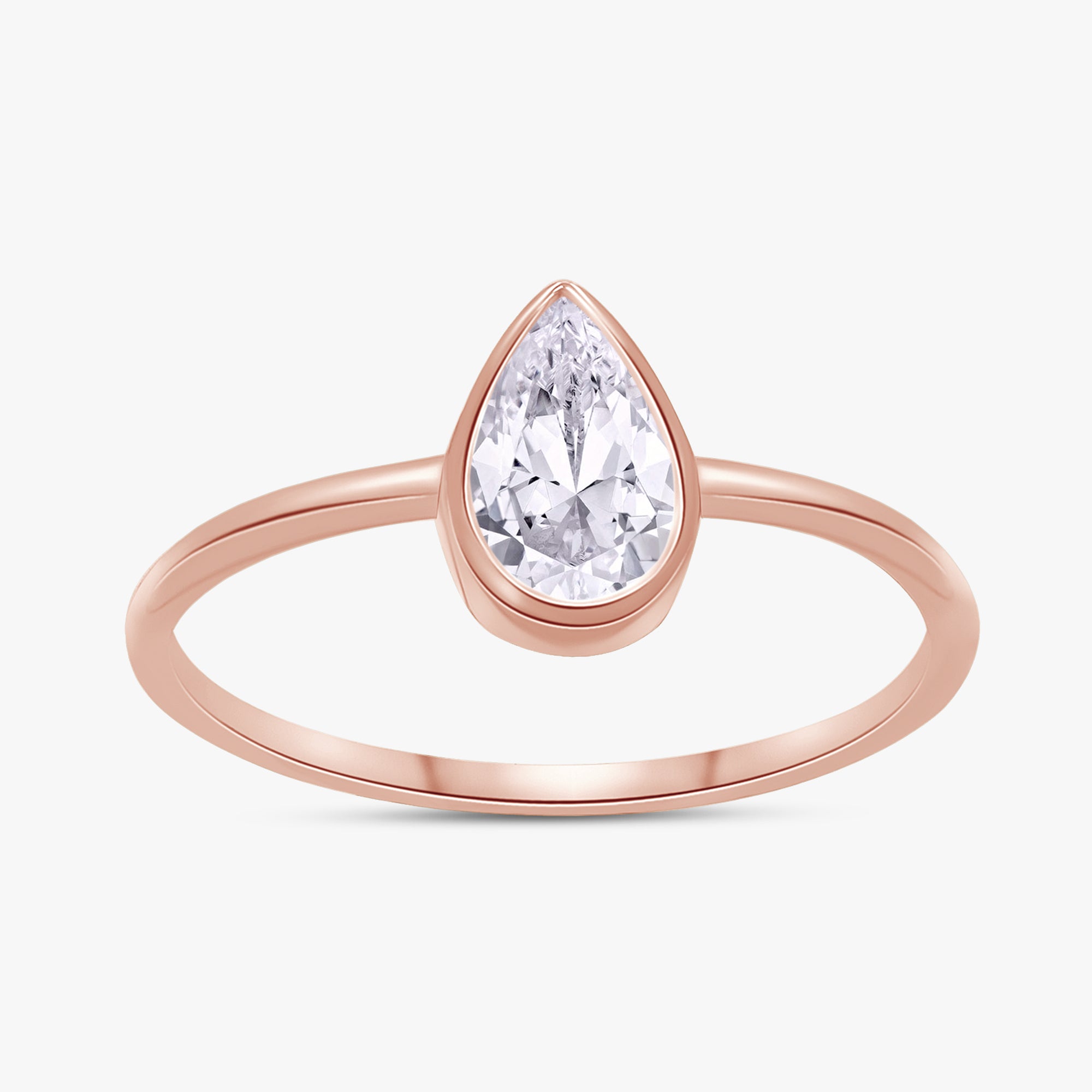 pear Shape 0.55 Carat Lab Grown Diamond Solitaire Rings