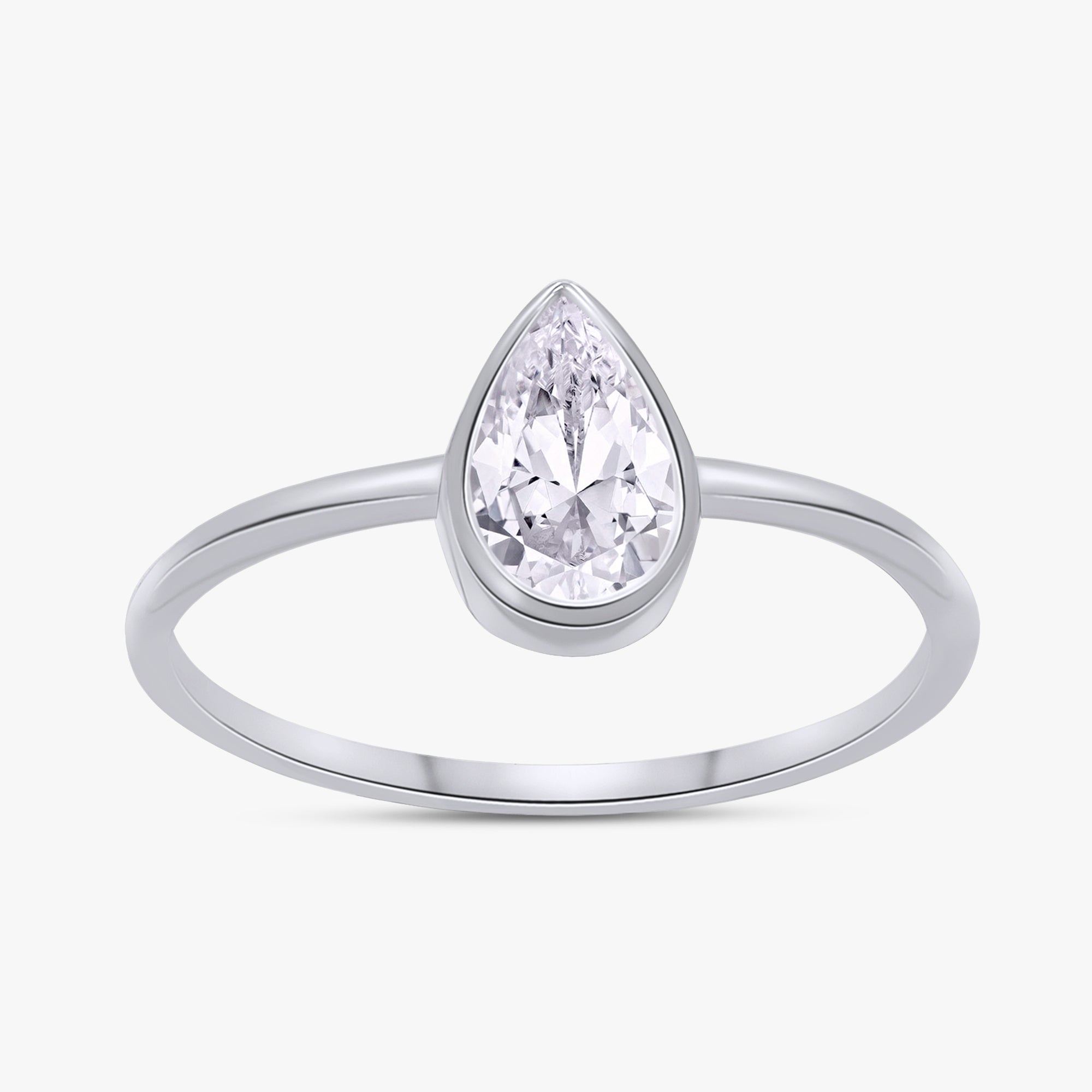 pear Shape 0.55 Carat Lab Grown Diamond Solitaire Rings