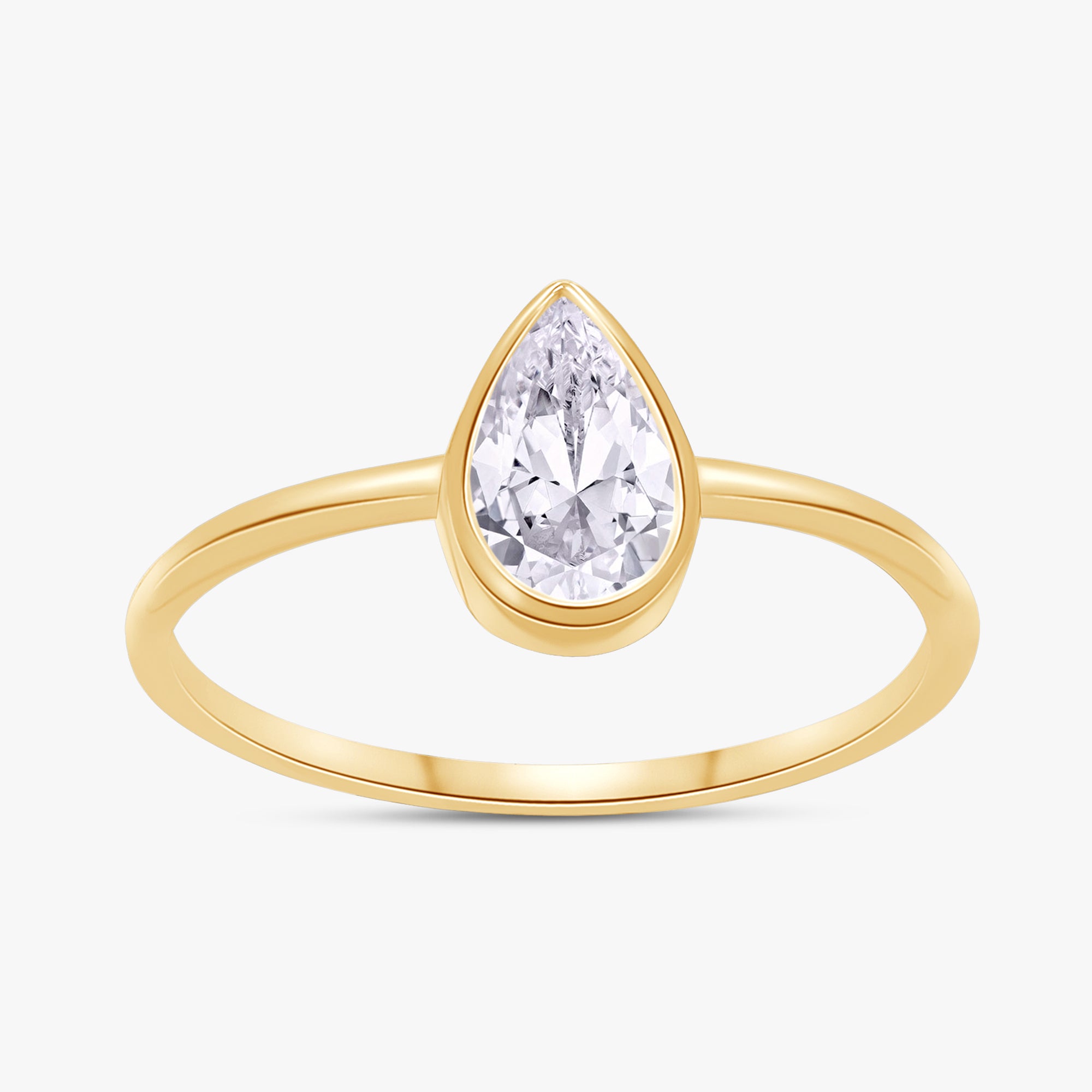 pear Shape 0.55 Carat Lab Grown Diamond Solitaire Rings
