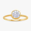 0.65 Carat Round Cut Lab Grown Diamond Solitaire Bezel Set Ring