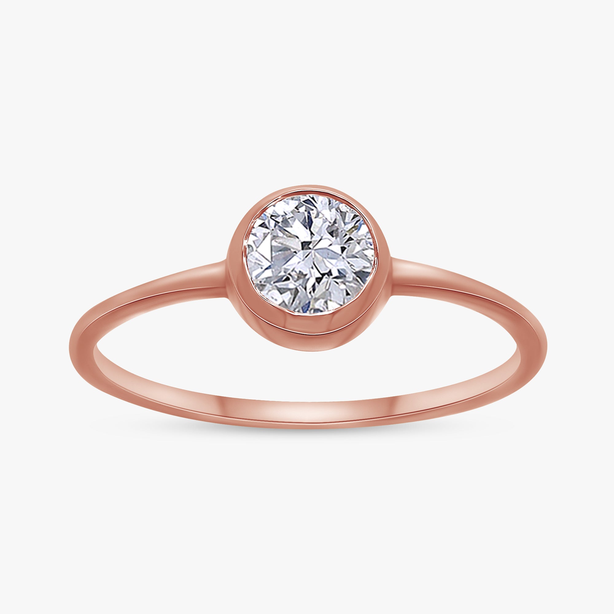 Round Shape 0.45 Carat Lab Grown Diamond Solitaire Rings