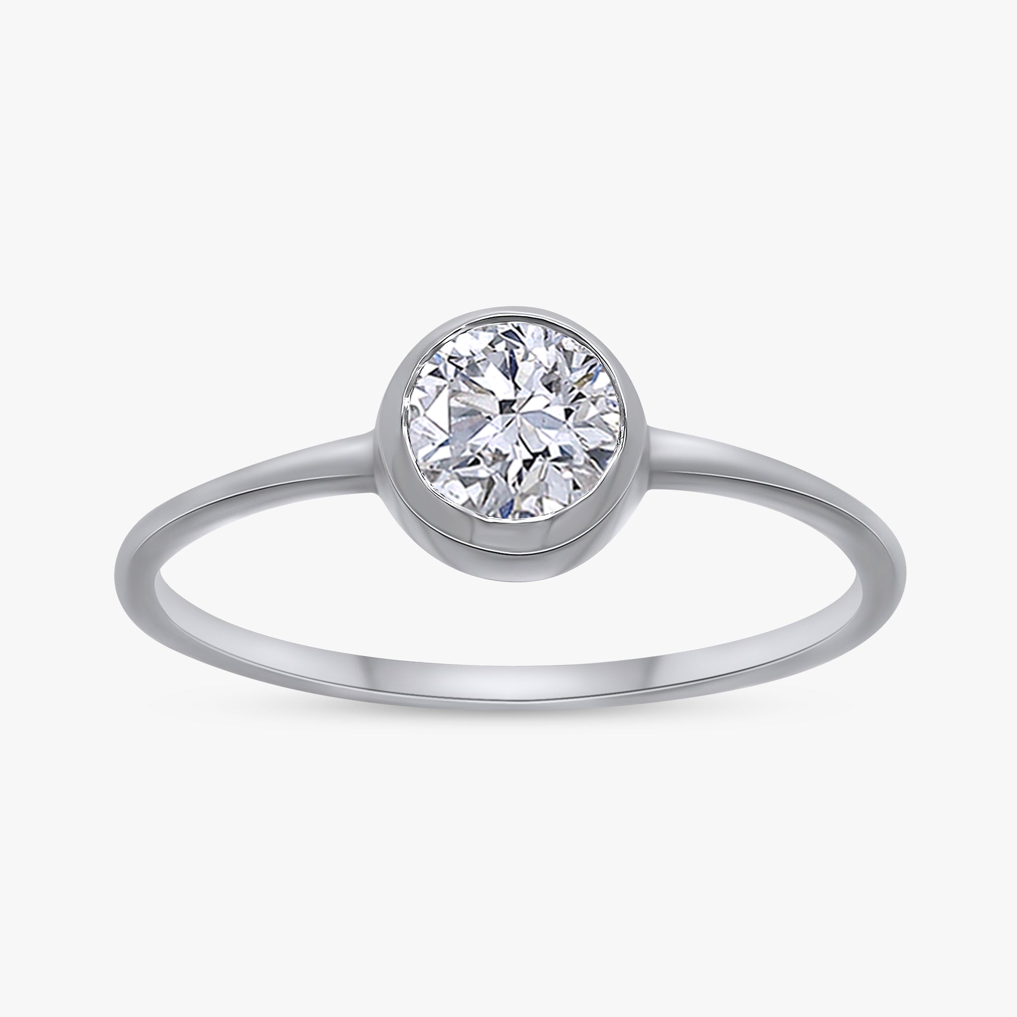 Round Shape 0.45 Carat Lab Grown Diamond Solitaire Rings
