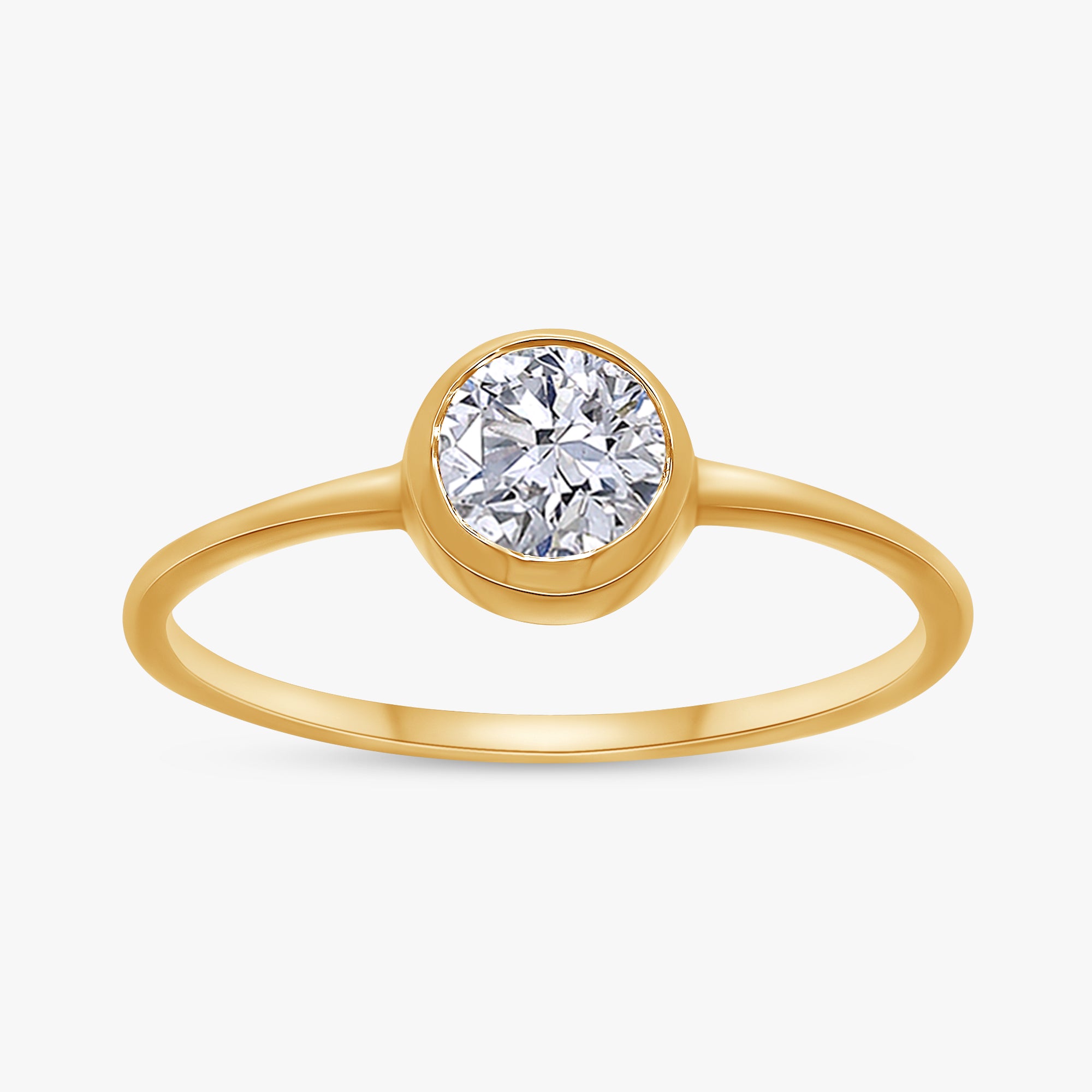 Round Shape 0.45 Carat Lab Grown Diamond Solitaire Rings
