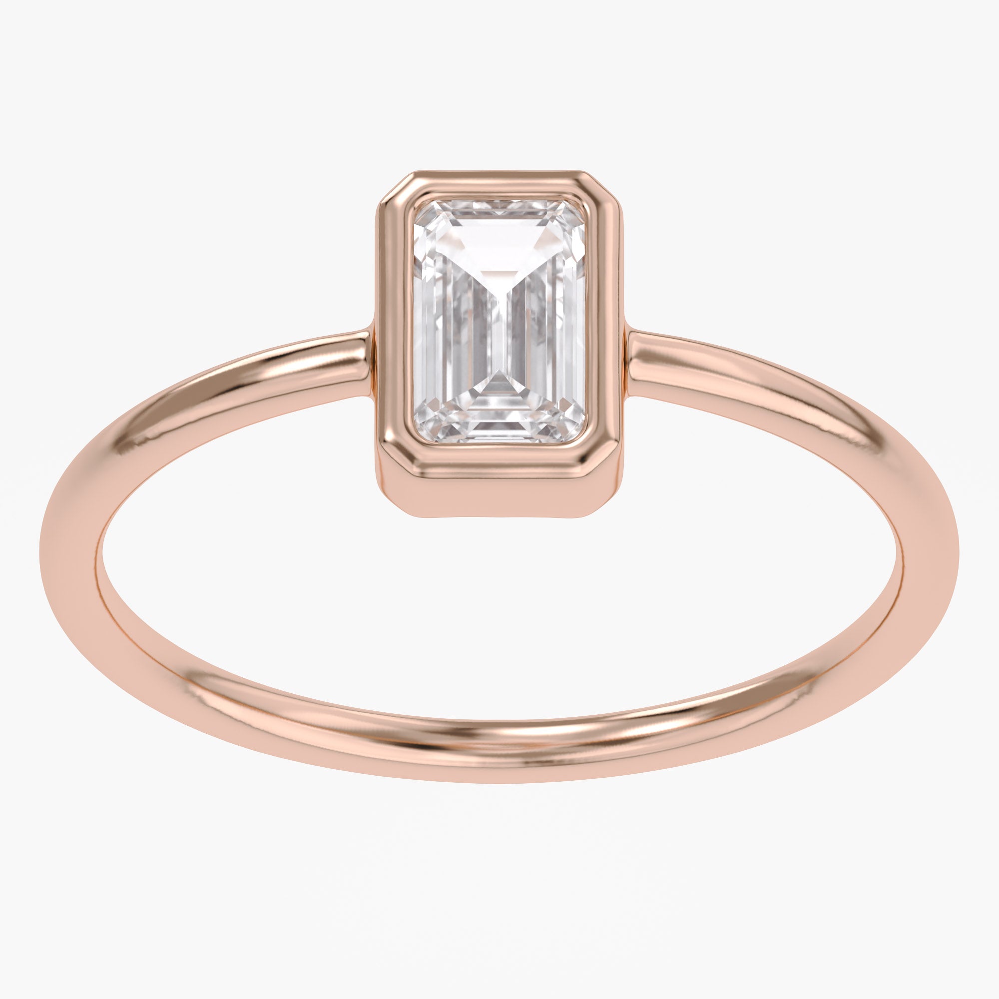 0.55 Carat Emerald Cut Lab Grown Diamond Solitaire Engagement Ring
