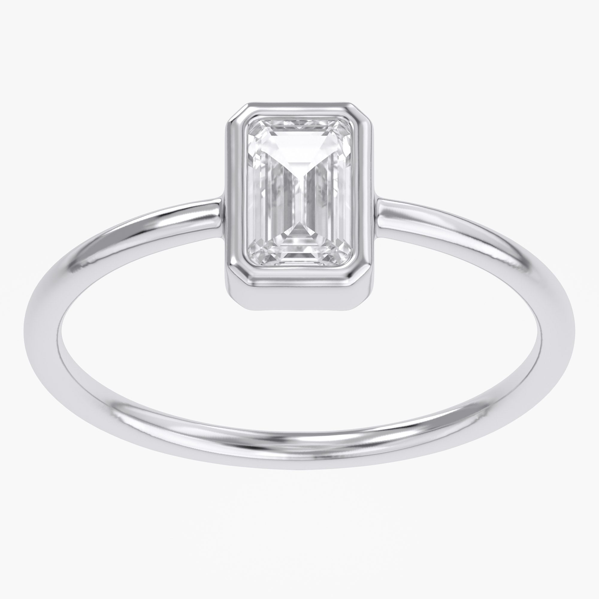 0.55 Carat Emerald Cut Lab Grown Diamond Solitaire Engagement Ring