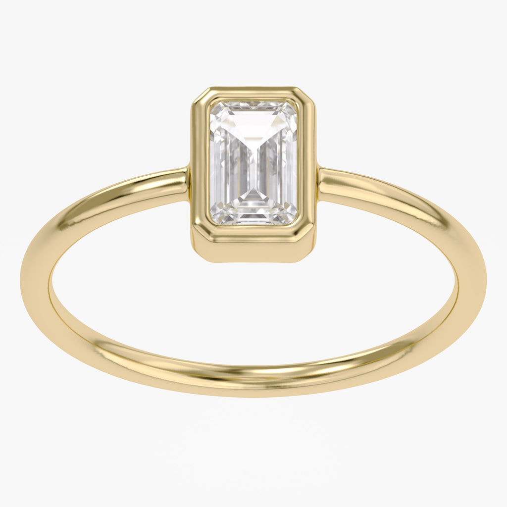 0.55 Carat Emerald Cut Lab Grown Diamond Solitaire Engagement Ring