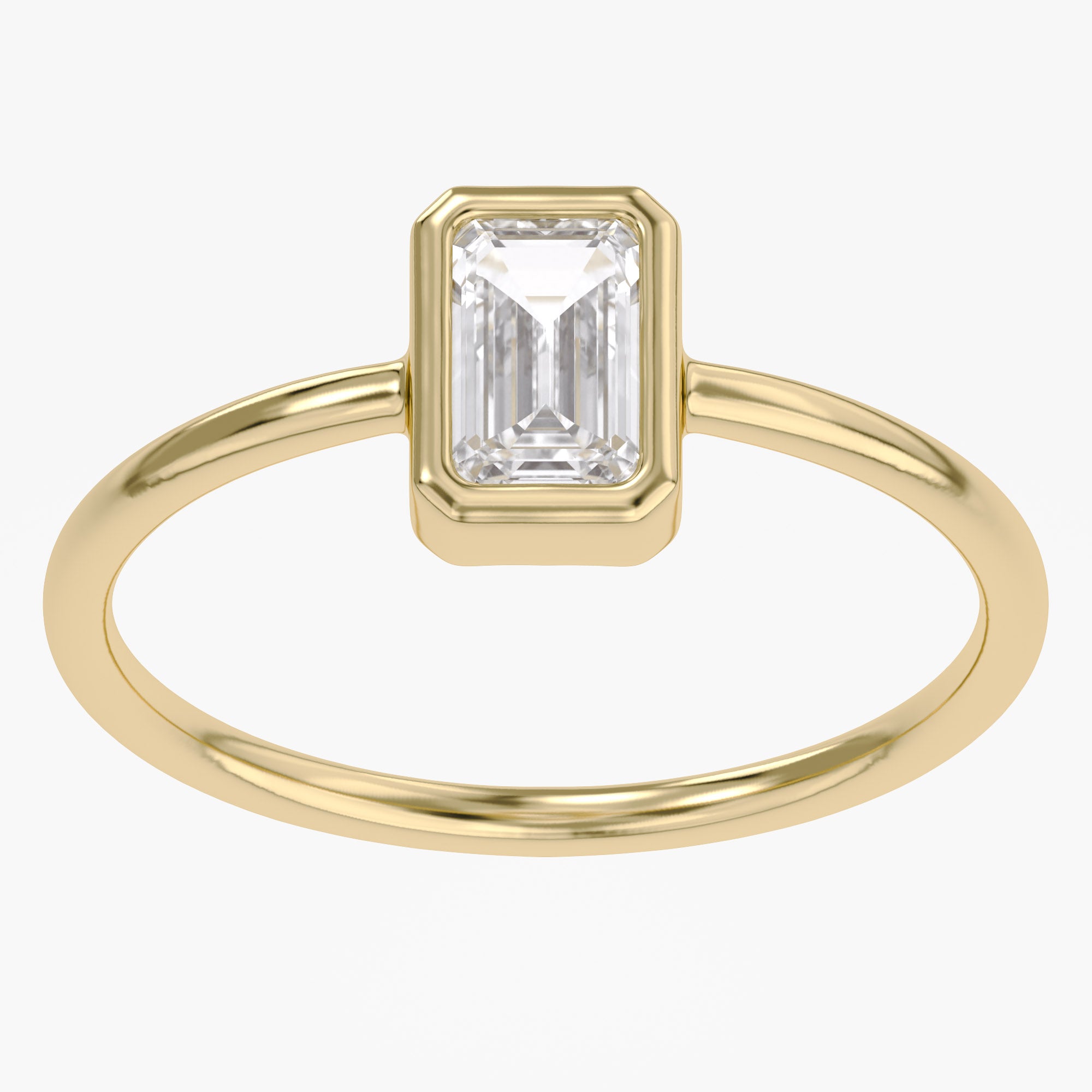 0.55 Carat Emerald Cut Lab Grown Diamond Solitaire Engagement Ring