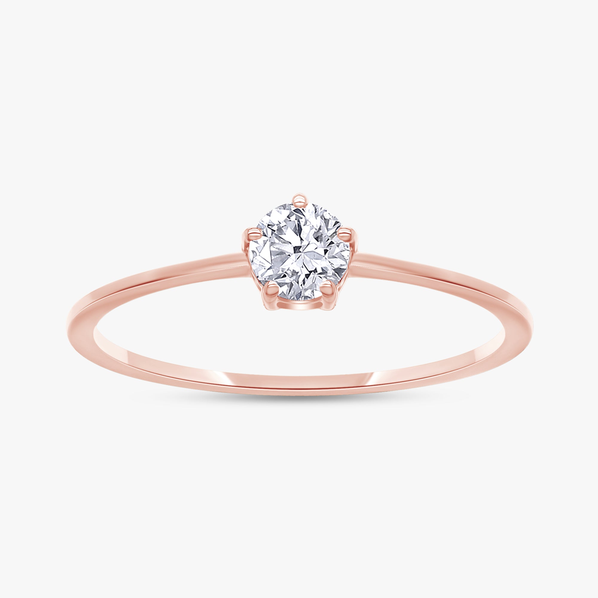 0.25 Carat Round Cut Lab Grown Diamond Solitaire Engagement Ring