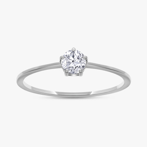 0.25 Carat Round Cut Lab Grown Diamond Solitaire Engagement Ring