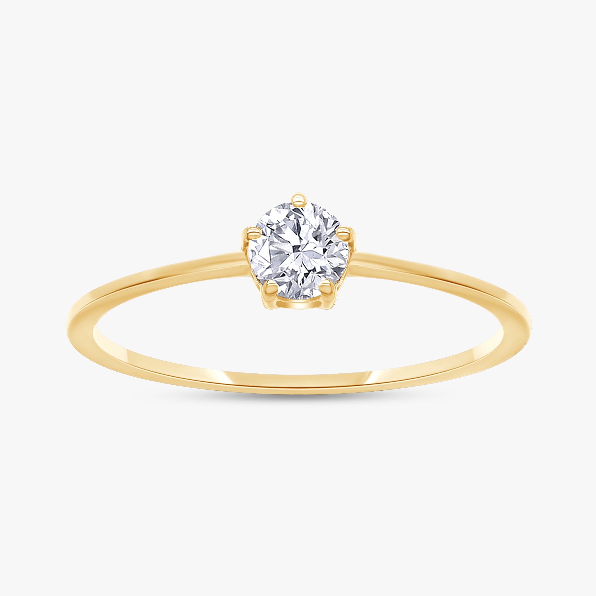 0.25 Carat Round Cut Lab Grown Diamond Solitaire Engagement Ring