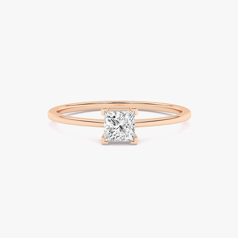 0.30 Carat Princess Cut Lab Grown Diamond Solitaire Ring