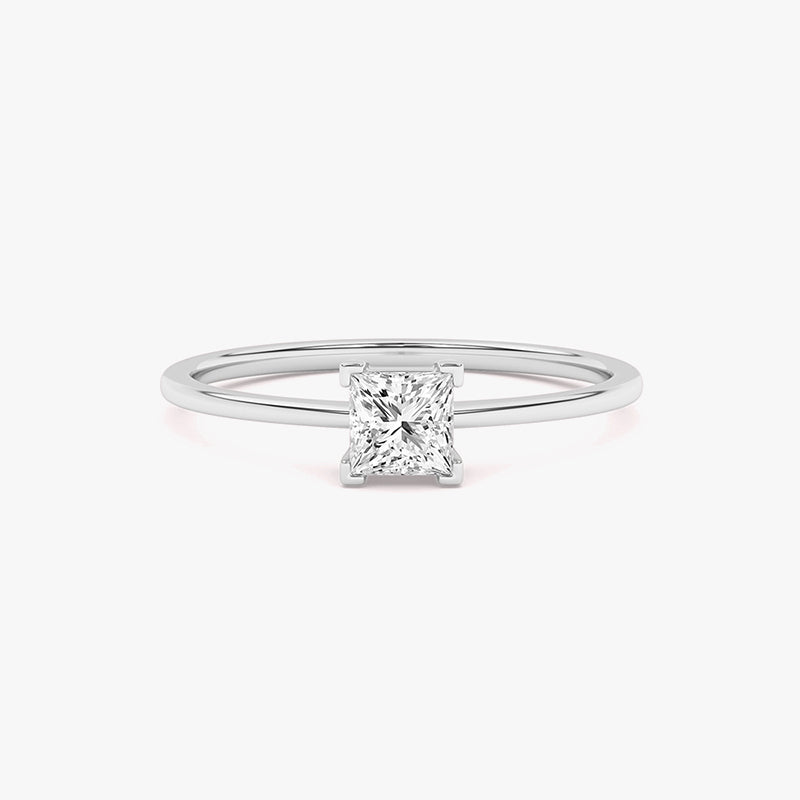 0.30 Carat Princess Cut Lab Grown Diamond Solitaire Ring