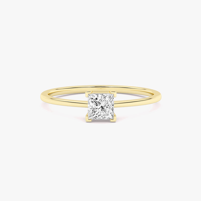 0.30 Carat Princess Cut Lab Grown Diamond Solitaire Ring