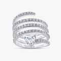 0.75 Carat Heart & Round Shape Lab Grown Diamond Swirl Spiral Flexible Ring