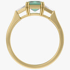 1.50 Carat Lab Grown Gemstone and Lab Diamond 3-Stone Engagement Ring
