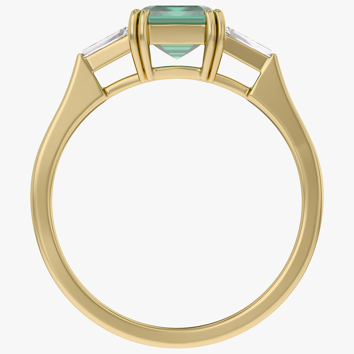 1.50 Carat Lab Grown Gemstone and Lab Diamond 3-Stone Engagement Ring