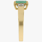 1.50 Carat Lab Grown Gemstone and Lab Diamond 3-Stone Engagement Ring
