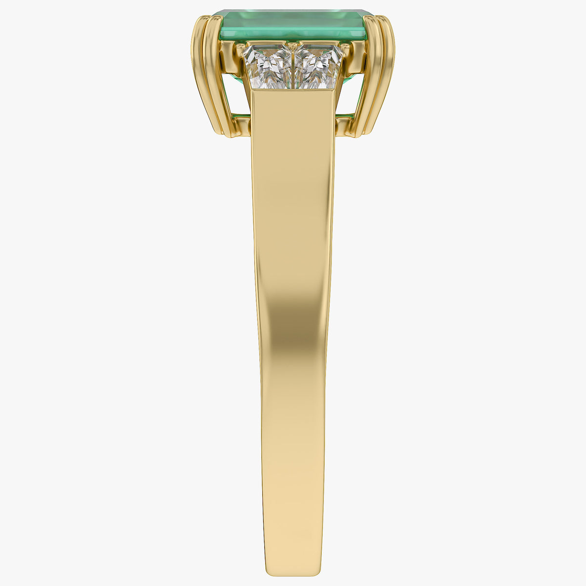 1.50 Carat Lab Grown Gemstone and Lab Diamond 3-Stone Engagement Ring